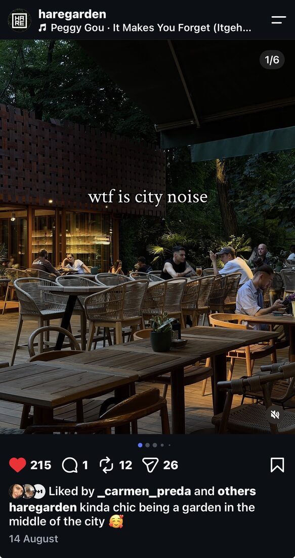 Instagram carousel: kinda chic being a garden in the middle of the city