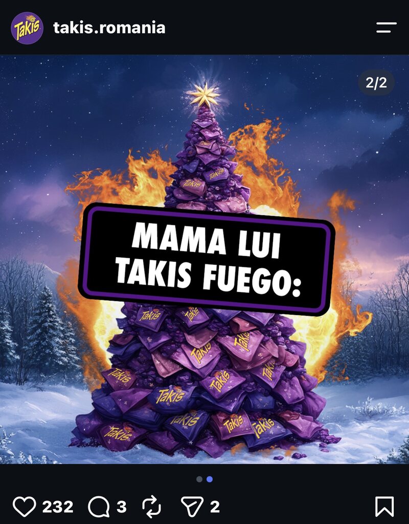 Takis Romania Instagram carousel: Mama lui Takis Fuego, slide 2